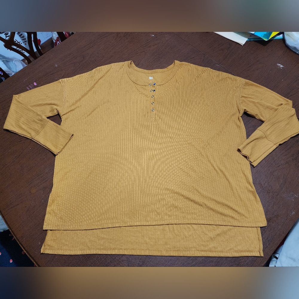 SO Mustard Casual Longsleeve Top